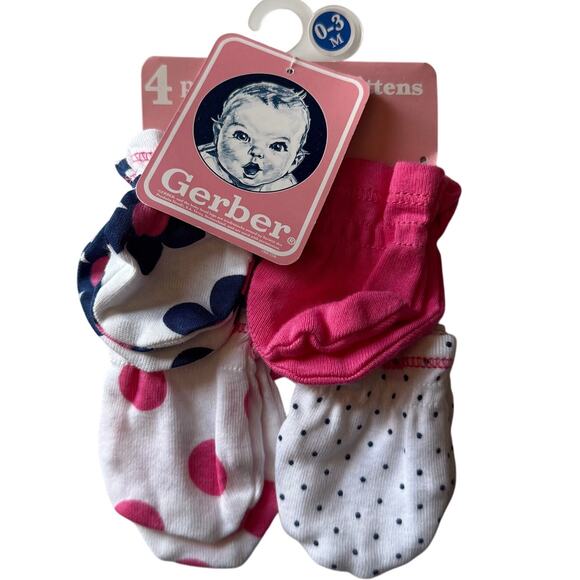 Gerber 4pcs No Scratch Mittens NEW - Picture 1 of 1
